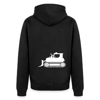 T-shirt bulldozer blanc - Veste à capuche bio Premium Unisexe - noir - Dos - Nico (187cm)
