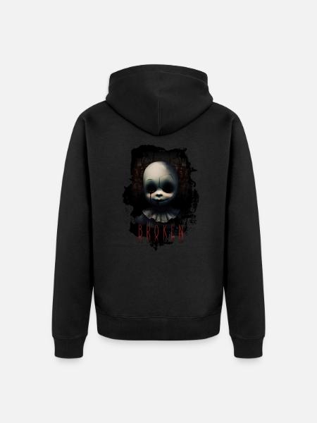 Horror Puppe - Unisex Premium Bio Zip Hoodie - Schwarz