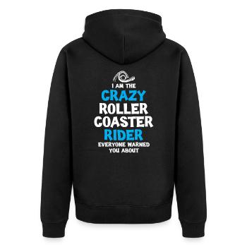Crazy Roller Coaster Rider - Unisex Premium Organic Zip Hoodie - black - Back - Nico (187cm)