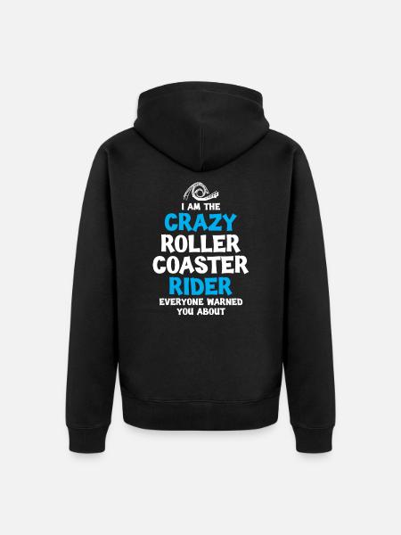 Crazy Roller Coaster Rider - Unisex Premium Organic Zip Hoodie - black