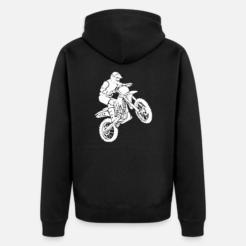 Motocross Enduro - Veste à capuche bio Premium Unisexe - noir