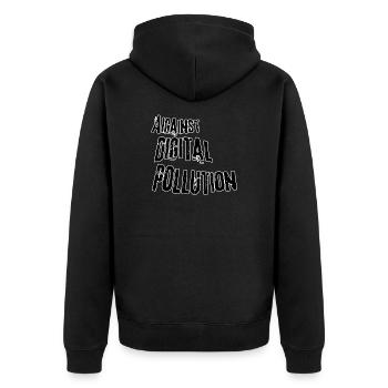 Contre la pollution numérique - Veste à capuche bio Premium Unisexe - noir - Dos - Nico (187cm)