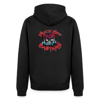 Devil skull - Unisex Premium Bio Zip Hoodie - Schwarz - Hinten - Nico (187cm)