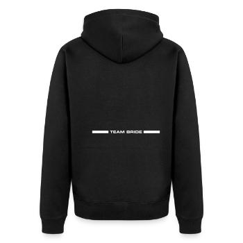 Team Bride Wedding Saying - Unisex Premium Organic Zip Hoodie - black - Back - Nico (187cm)