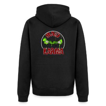 Crâne au néon - Veste à capuche bio Premium Unisexe - noir - Dos - Nico (187cm)