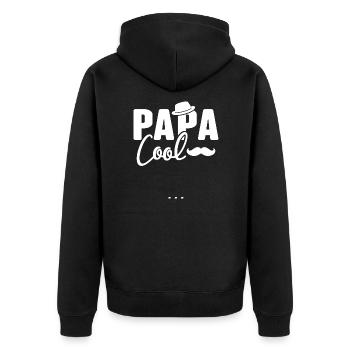 Papa cool personnalisés - Veste à capuche bio Premium Unisexe - noir - Dos - Nico (187cm)