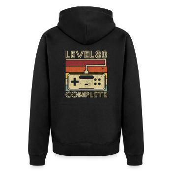 Level 80 complete Cadeau 80 ans D'anniversaire - Veste à capuche bio Premium Unisexe - noir - Dos - Nico (187cm)