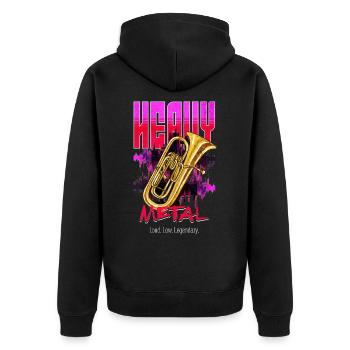 Euphonium Blasmusik Heavy Metal Humor - Unisex Premium Bio Zip Hoodie - Schwarz - Hinten - Nico (187cm)