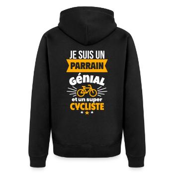 Parrain génial et super cycliste Vélo Cyclisme - Veste à capuche bio Premium Unisexe - noir - Dos - Nico (187cm)