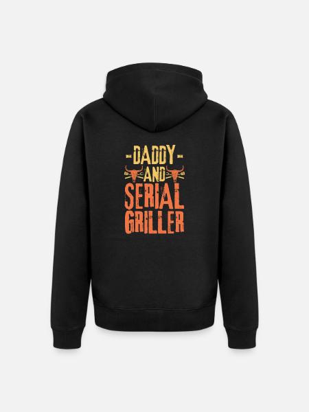 Dad and Serial Griller - Unisex Premium Organic Zip Hoodie - black