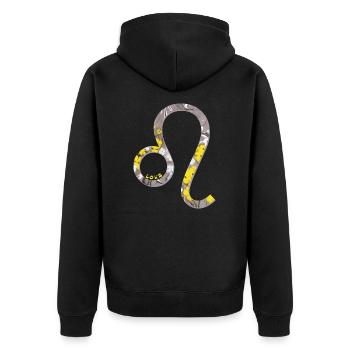 Zodiac sign Leo e 40 - Unisex Premium Organic Zip Hoodie - black - Back - Nico (187cm)