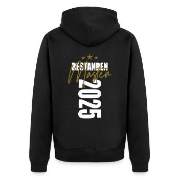 Master 2025 - Unisex Premium Bio Zip Hoodie - Schwarz - Hinten - Nico (187cm)