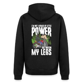 Motorrad Biker Spruch für einen Motorradfahrer - Unisex Premium Bio Zip Hoodie - Schwarz - Hinten - Nico (187cm)