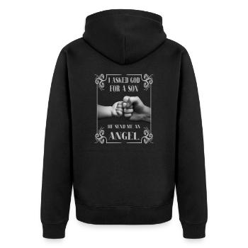 Père Fils Bébé Enfant Design - Veste à capuche bio Premium Unisexe - noir - Dos - Nico (187cm)