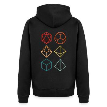 Dragon - Colorful silhouette game dice set - Unisex Premium Organic Zip Hoodie - black - Back - Nico (187cm)