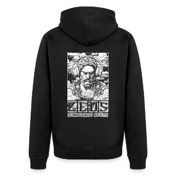 Zeus conquiert le ciel avec des battements tonitruants - Veste à capuche bio Premium Unisexe - noir - Dos - Nico (187cm)