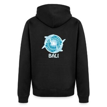 Requin d’eau profonde à pointe blanche Bali Indonésie - Veste à capuche bio Premium Unisexe - noir - Dos - Nico (187cm)