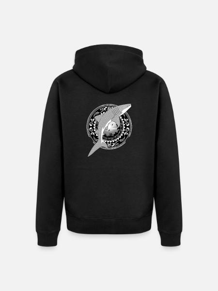 Whale Shark Hawaiian - Unisex Premium Organic Zip Hoodie - black