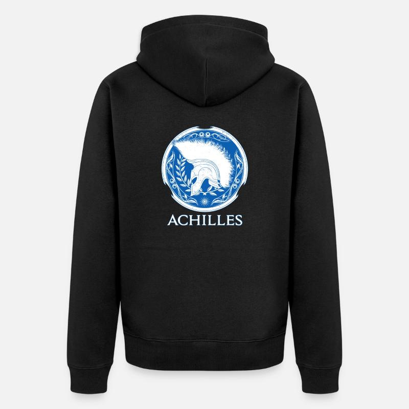Achille guerrier grec - Veste à capuche bio Premium Unisexe - noir
