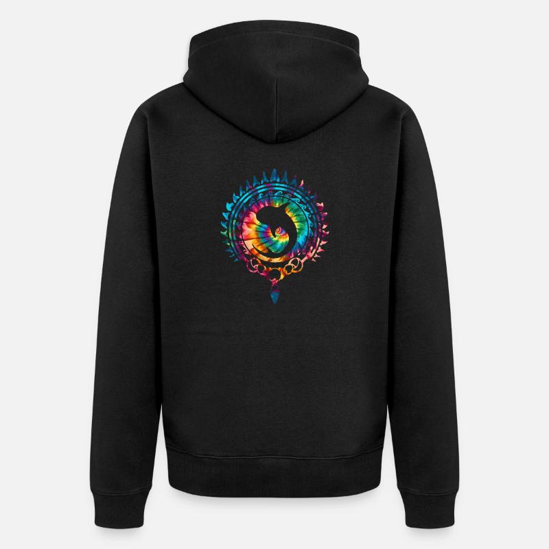 Walhai Tie Dye - Unisex Premium Bio Zip Hoodie - Schwarz