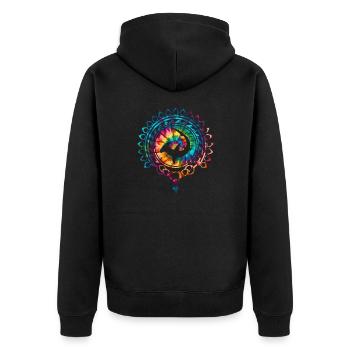 Hammerhai - Unisex Premium Bio Zip Hoodie - Schwarz - Hinten - Nico (187cm)