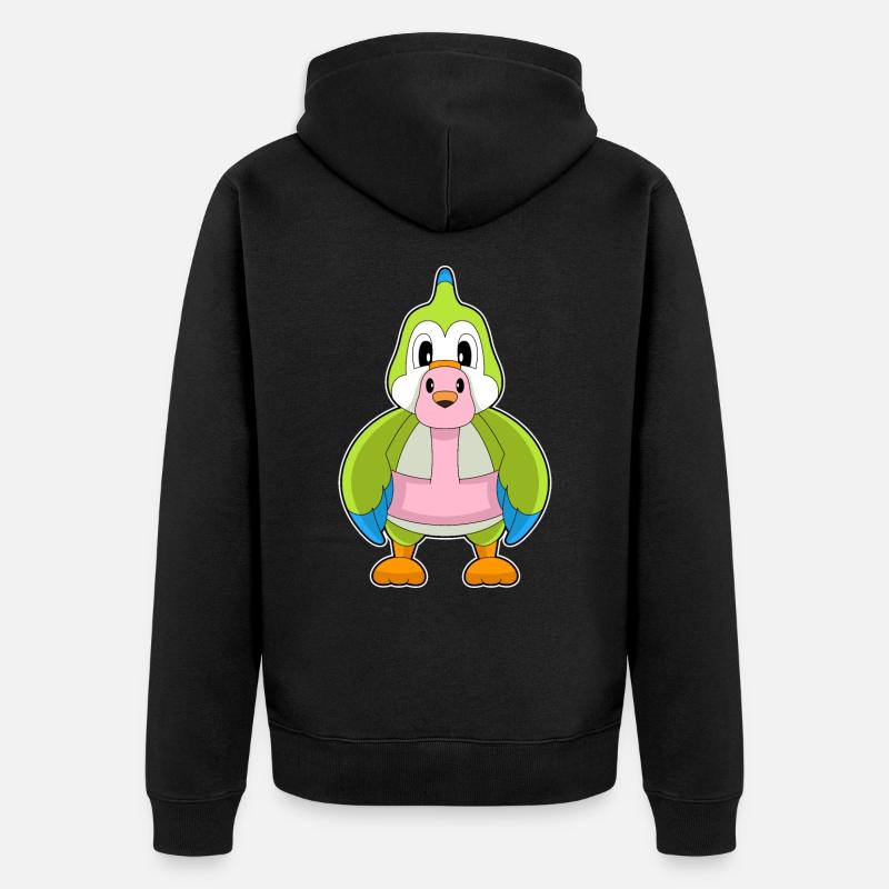 Perroquet flamant rose - Veste à capuche bio Premium Unisexe - noir