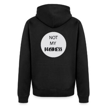 Pas ma chemise de dictons d'affaires - Veste à capuche bio Premium Unisexe - noir - Dos - Nico (187cm)