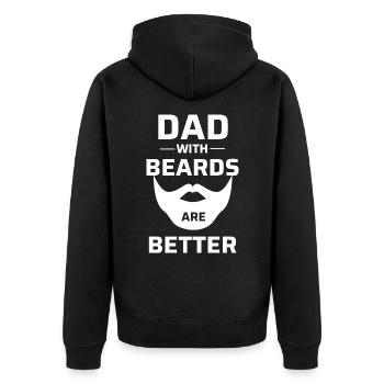 Dad with beards are amazing. - Unisex Premium Organic Zip Hoodie - black - Back - Nico (187cm)