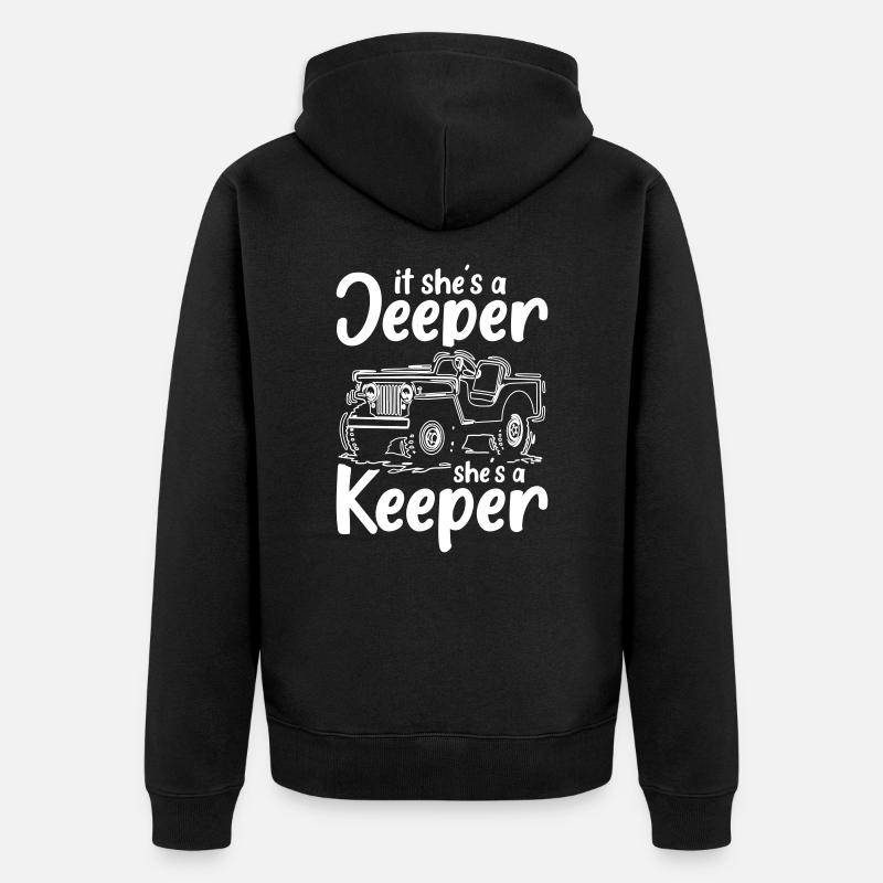 Jeeper and Keeper - Unisex Premium Bio Zip Hoodie - Schwarz