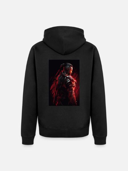 Neon Cyber Warrior #9 - Unisex Premium Bio Zip Hoodie - Schwarz