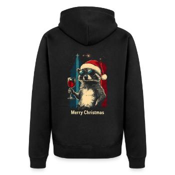 Vin de Noël raton laveur - Veste à capuche bio Premium Unisexe - noir - Dos - Nico (187cm)