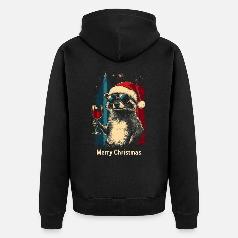 Vin de Noël raton laveur - Veste à capuche bio Premium Unisexe - noir