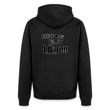 Rien que des mensonges - Veste à capuche bio Premium Unisexe - noir - Dos - Nico (187cm)