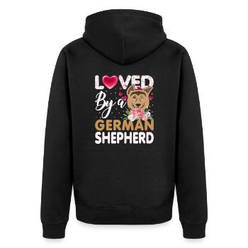 Shepherd German Shepherd love - Unisex Premium Organic Zip Hoodie - black - Back - Nico (187cm)