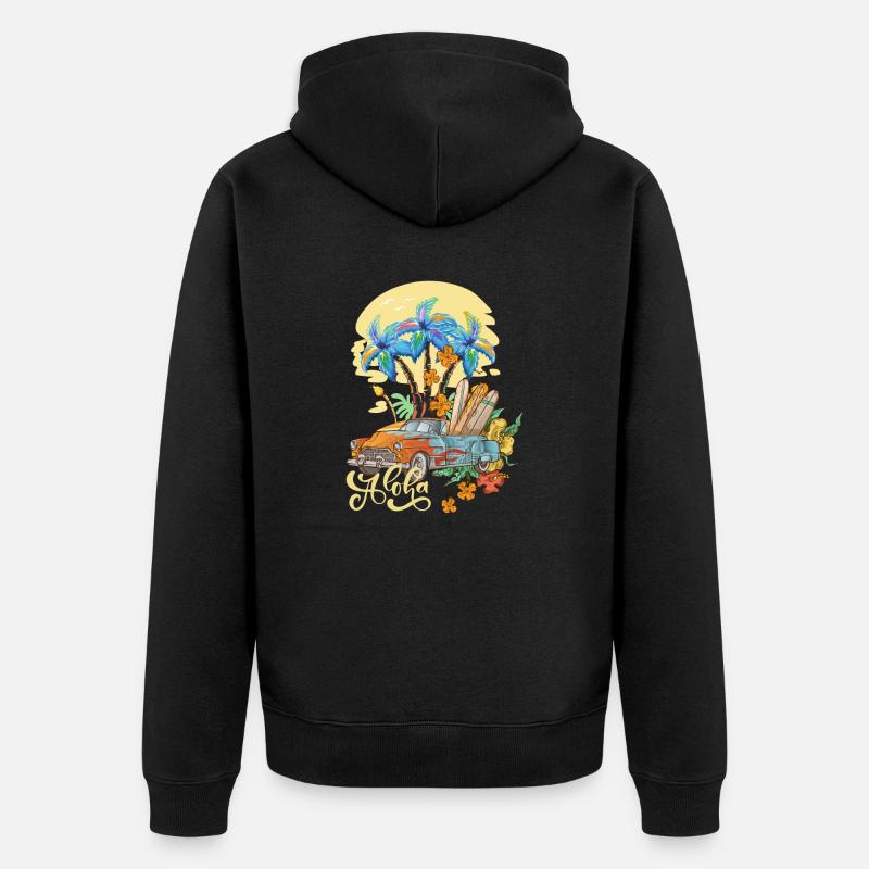 Aloha Sommer Aloha Haweii - Veste à capuche bio Premium Unisexe - noir