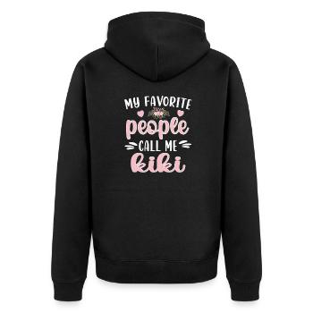 Kiki Grand-mère Appréciation Fête des mères Kiki Grand-mère - Veste à capuche bio Premium Unisexe - noir - Dos - Nico (187cm)