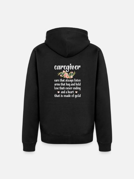 Cadeau de soignant aidant - Veste à capuche bio Premium Unisexe - noir