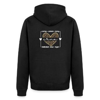 CRNA Narkoseschwester Anästhesieschwester Narkose - Unisex Premium Bio Zip Hoodie - Schwarz - Hinten - Nico (187cm)