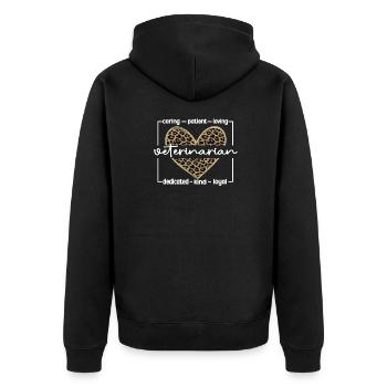 Tierarzt Veterinärmediziner Tiermediziner Arzt - Unisex Premium Bio Zip Hoodie - Schwarz - Hinten - Nico (187cm)