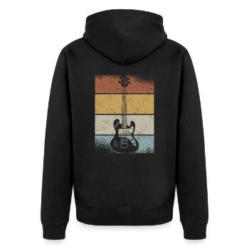 Retro Bass Guitar Musicien Bassiste Bassiste Bassiste - Veste à capuche bio Premium Unisexe - noir - Dos - Nico (187cm)