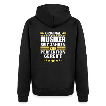 Musicians Matured to Perfection - Unisex Premium Organic Zip Hoodie - black - Back - Nico (187cm)