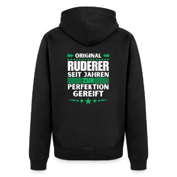 Rowers matured to perfection - Unisex Premium Organic Zip Hoodie - black - Back - Nico (187cm)