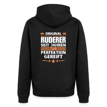 Rowers matured to perfection - Unisex Premium Organic Zip Hoodie - black - Back - Nico (187cm)