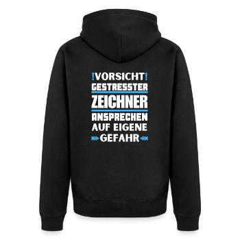 Ne parlez pas à un dessinateur stressé ! - Veste à capuche bio Premium Unisexe - noir - Dos - Nico (187cm)