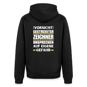 Ne parlez pas à un dessinateur stressé ! - Veste à capuche bio Premium Unisexe - noir - Dos - Nico (187cm)