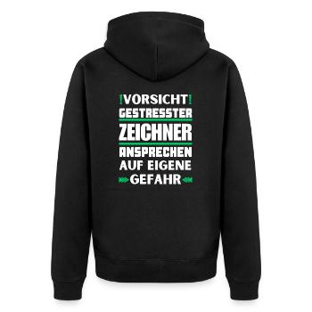 Ne parlez pas à un dessinateur stressé ! - Veste à capuche bio Premium Unisexe - noir - Dos - Nico (187cm)