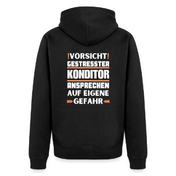 Ne parlez pas à un pâtissier stressé ! - Veste à capuche bio Premium Unisexe - noir - Dos - Nico (187cm)