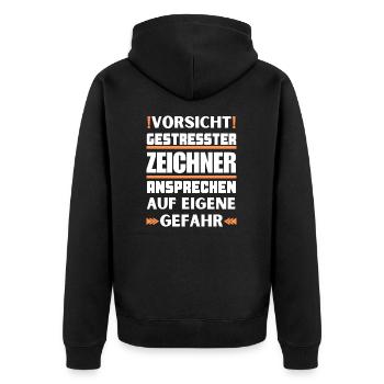 Ne parlez pas à un dessinateur stressé ! - Veste à capuche bio Premium Unisexe - noir - Dos - Nico (187cm)