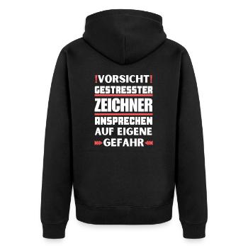 Ne parlez pas à un dessinateur stressé ! - Veste à capuche bio Premium Unisexe - noir - Dos - Nico (187cm)