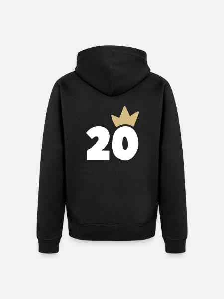 20 crown number 30 - Unisex Premium Organic Zip Hoodie - black